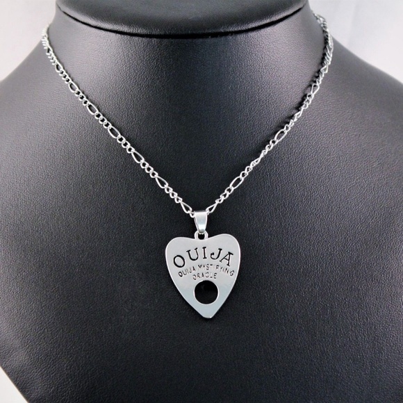Silver Ouija Board Planchette Pendant Necklace - Picture 2 of 6